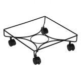 Suport Ghiveci cu Roti, Metalic, Negru, 33x33x10.5cm, Oem