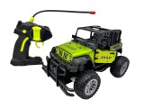 Masina Metalica cu Telecomanda si acumulatori tip Jeep Off-Road &ndash; Verde, Lumini si Detalii Realiste