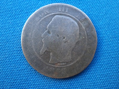 10 CENTIMES 1855 / D FRANTA -NAPOLEON III foto