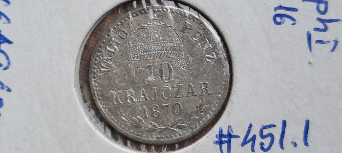 UNGARIA 10 KRAJCZAR CRAITAR 1870