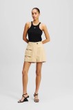 Karl Lagerfeld fustă culoarea bej, mini, drept, A2W12019