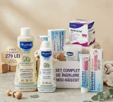 Set Complet &Icirc;ngrijire Nou-Născut "Premium Baby Care" &ndash; Mustela, Bepanthen, Chicco &ndash; 6 Produse Esențiale