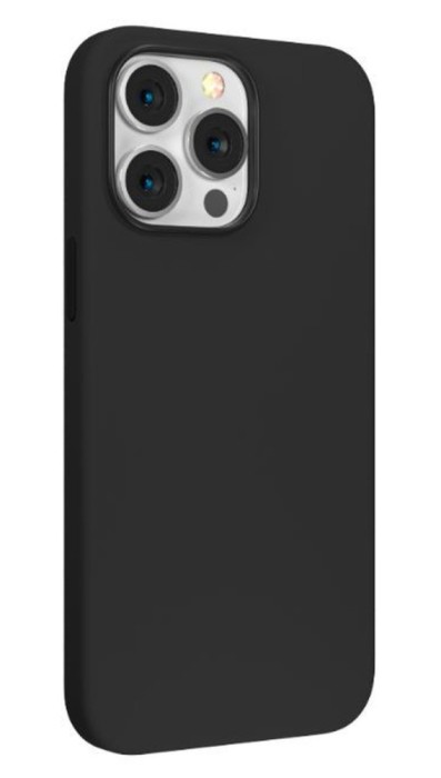 Husa din silicon compatibila cu iPhone 15 Plus, silk touch, interior din microfibra, camera bump, Negru