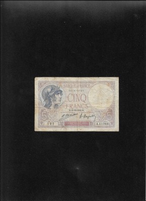 Franta 5 franci francs 1922 seria11268 foto