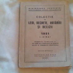 Colectie de legi,decrete,hotarari si decizii 1951