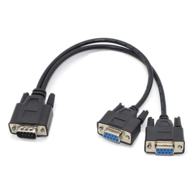Cablu spliter port Serial 9 pini, Active, RS 232 tata la 2 mama, convertor serial la casa marcat datecs, POS, scaner si alte dispozitive rs232 foto