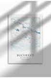 Poster Canvas cu Harta Orașului Bucuresti - Rom&acirc;nia &ndash; Print Digital Ne&icirc;nramat | A3 (29.7 x 42 cm)
