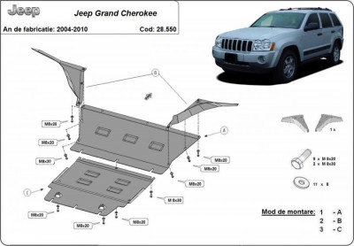 Scut motor metalic Jeep Grand Cherokee 2005-2011 foto