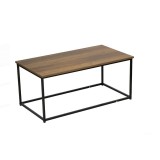 Masa de cafea cu suprafata MDF natur si cadru metalic&ndash; 90 x 48 x 40 cm &ndash; stabilitate garantata
