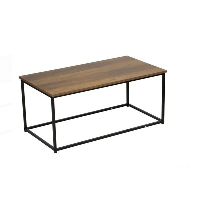 Masa de cafea cu suprafata MDF natur si cadru metalic&amp;ndash; 90 x 48 x 40 cm &amp;ndash; stabilitate garantata foto