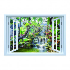 Sticker decorativ efect 3D, 150 x 100 cm cascada thailanda foto