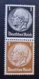 Germania (Deutsches Reich 1928-1934)Pereche Verticală "Reichspr&auml;sident Paul von Hindenburg" (1Pf Negru &amp; 3Pf Maro, MINT / Neștampilat) CLK1