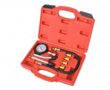 Set tester compresie pentru motor Benzina, conectori cupla rapida, manometru, 8 piese, Oem