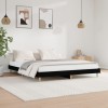 Gossi cadru de pat, negru, 200x200 cm, lemn prelucrat