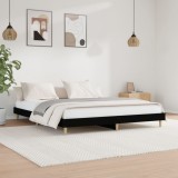 VidaXL Cadru de pat, negru, 150x200 cm, lemn prelucrat