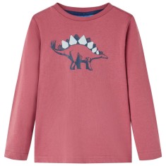 Tricou pentru copii cu m&acirc;neci lungi roșu &icirc;nchis 128
