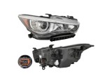 Far INFINITI Q50, 10.2013-2018, partea dreapta, cu LED daytime running light; Type= USA; LED; manual; Omologare SAE; LED; fara lumini de curbe,