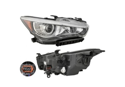 Far INFINITI Q50, 10.2013-2018, partea dreapta, cu LED daytime running light; Type= USA; LED; manual; Omologare SAE; LED; fara lumini de curbe, foto