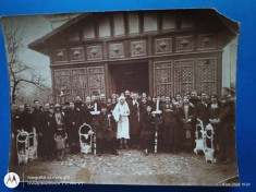 fotografie mare , nunta in Transilvania , anii 1930 , dimensiuni aprox 25 cm x 17 cm