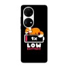 Husa compatibila cu Huawei P40 model Low battery fox, Silicon, TPU, Viceversa, Transparent, Carcasa