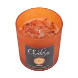 Lum&acirc;nare cu Cristale pentru Chakra Sacrală &ndash; Parfum de Portocală și Carneol