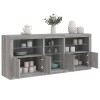 Servantă cu lumini LED, gri sonoma, 162x37x67 cm