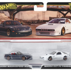 HOT WHEELS PREMIUM SET 2 MASINUTE METALICE MAZDASPEED MIATA SI MAZDA RX7 FC