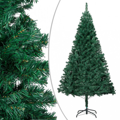 Pom de Crăciun artificial cu ramuri groase, verde, 180 cm, PVC foto
