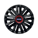 Set 4 capace roti Negre Cu Inel Rosu Royal R14 Compatibil Cu Volvo