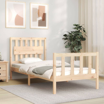 Cadru de pat cu tablie single, lemn masiv GartenMobel Dekor foto