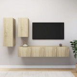 VidaXL Set de dulapuri TV, 4 piese, stejar sonoma, lemn prelucrat
