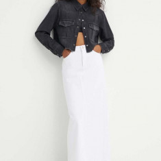The Kooples camasa jeans femei, culoarea gri, cu guler clasic, relaxed, FCCD28078J