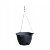 Ghiveci Suspendat Antracit Ratolla Round WS, 24.3cm, cu Lant Metalic, Rotund, Decorativ Gradina/Balcon, Prosperplast