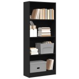vidaXL Bibliotecă, negru, 60x24x143 cm, lemn prelucrat 857813