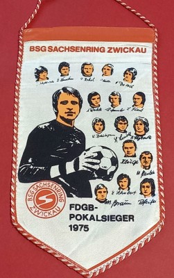 Fanion fotbal - BSG SACHSENRING ZWICKAU (Castigatoarea Cupei RDG 1975) foto