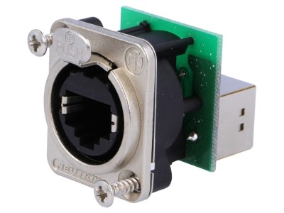 Conector soclu etherCON ecranat aurit foto
