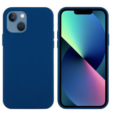 Husa pentru Apple iPhone 14 Pro Flippy, Liquid Silicone, cu Microfibra pe interior, Protectie Antisoc, Blue Royal, Albastru inchis foto