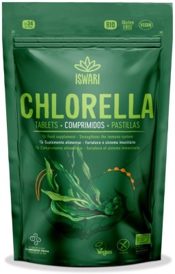 Chlorella BIO sub forma de tablete, 140buc Iswari foto