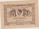Bancnota tiparita pe hartie de timbre 20 lei 1945
