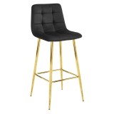 Scaun de bucatarie/bar, Artool, Arceto, catifea, metal, negru si auriu, 43.5x49x102 cm
