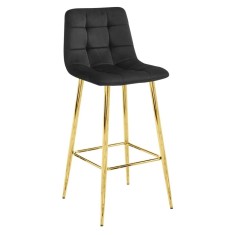 Scaun de bucatarie/bar, Artool, Arceto, catifea, metal, negru si auriu, 43.5x49x102 cm
