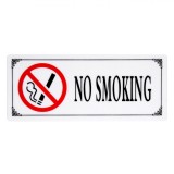 Indicator Autocolant, No Smoking, PVC, 29x12cm, Alb, Oem