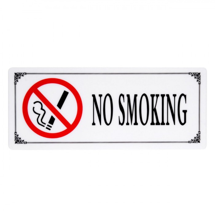 Indicator Autocolant, No Smoking, PVC, 29x12cm, Alb