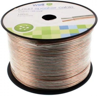 Cablu difuzor transparent 2x2mm CCA Well LSP-CCA2.00TT-100-WL foto