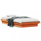 Cumpara ieftin Gossi cadru de pat cu led, maro ceruit, 75x190 cm, lemn masiv pin