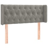 Cumpara ieftin Tablie de pat cu aripioare gri deschis 103x16x78/88 cm catifea