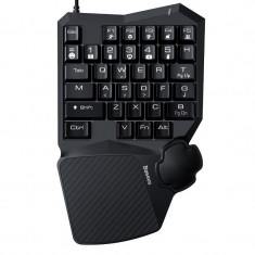 Tastatura gaming mecanica Baseus GAMO One Handed cu fir de 1.5m, conexiune USB, iluminata, Negru foto