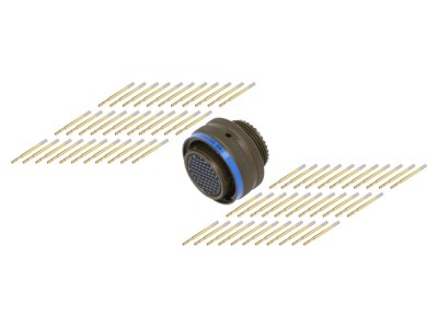Conector mamă drept aurit, tip militar foto