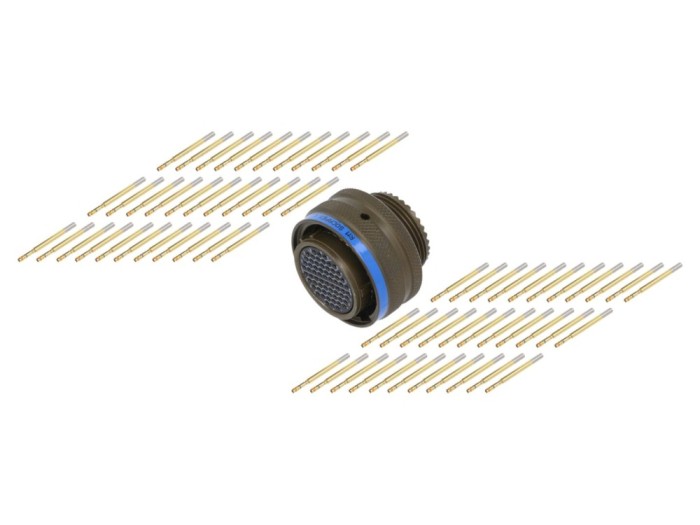 Conector mamă drept aurit, tip militar