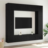 VidaXL Set comodă TV 8 pcs Stejar negru 100 x 30 x 30 cm Lemn compozit